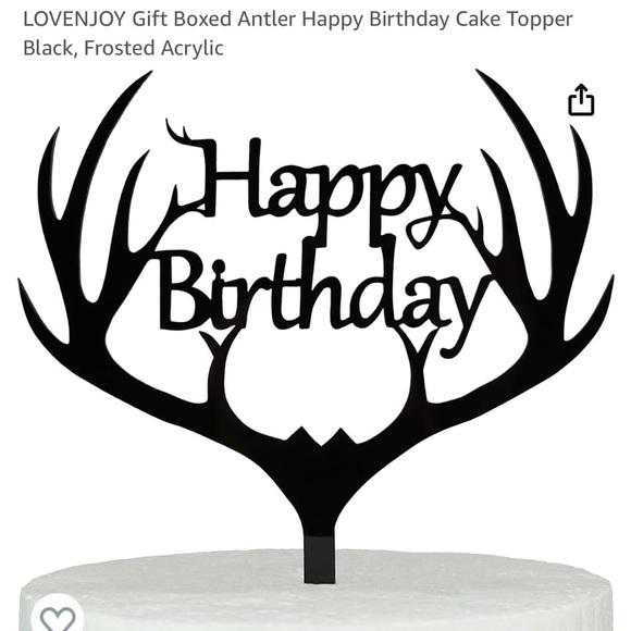 Cake Topper, Acrylic, Black antlers, used once, like new - Picture 3 of 12